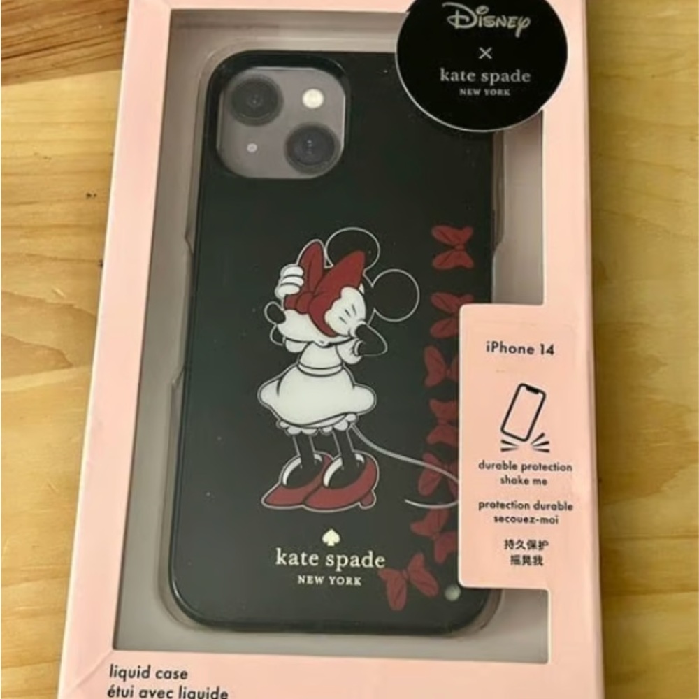 NWT Kate Spade New York Minnie Mouse Bow Resin iPhone 14 Case